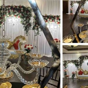 Stunning White, Red &amp; Green Floral with elegant candelabras